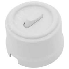 Выключатель Лизетта 1-кл. перекрестный, пластик, цвет Белый (клавишный) Бирони B1-223-21