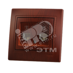 Мира Розетка двойная телефонная евро вишня Lezard 701-0601-138