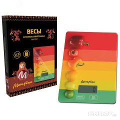 Весы кухонные электронные МА-037 до 7 кг, рисунок ''Полоски'' Матрена 007834