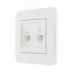 KARINA Розетка компьютер+телефон жемчужно-белый перламутр (10шт/120шт) Lezard 707-3088-143