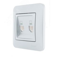 KARINA Розетка компьютер+телефон матовое серебро (10шт/120шт) Lezard 707-4388-143