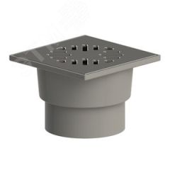 Трап вертикальный ТП-104.110 для внутренней канализации 110 мм, с решеткой из нержавеющей стали 15х15 см и сухим затвором Татполимер 101200027