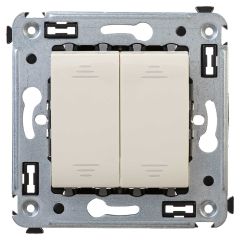 Выключатель двухклавишный в стену, &quot;Avanti&quot;, &quot;Ванильная дымка&quot;