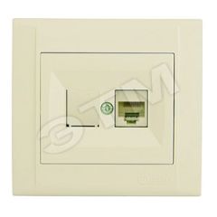 Defne Розетка компьютерная CAT5e + гнездо бежевая Makel 42010035