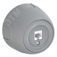 Розетка компьютерная 1xRJ45 кат.5e  Rotondo, цвет серый OneKeyElectro 7700889