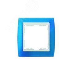 Рамка на 2 поста, S82, синий полупрозрачный - белый Simon 82623-64