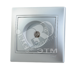 MIRA Розетка телевизионная ТV проходная металлик серый с вставкой Lezard 701-1010-129