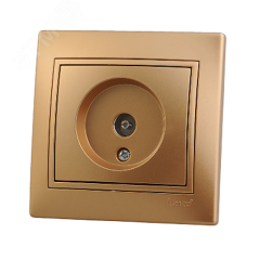 Мира Розетка ТВ проходная металлик золото с вставкой Lezard 701-1313-129