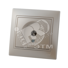 Мира Розетка ТВ проходная жемчужно-белый перламутр со вставкой Lezard 701-3030-129