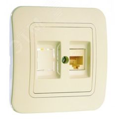 Lillium крем/крем розетка CAT5e + гнездо Makel 70235