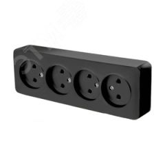 Розетка четырехместная б/з 250В 10А серия София черный STEKKER STEKKER MST10-14-02 49319