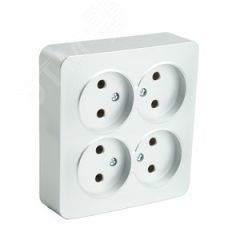 Розетка четырехместная квадратная б/з 250В 10А серия София серебро STEKKER STEKKER MST10-14S-03 49333