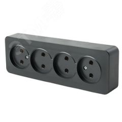 Розетка четырехместная б/з 250В 10А серия София черный матовый STEKKER STEKKER MST10-14-05 49504