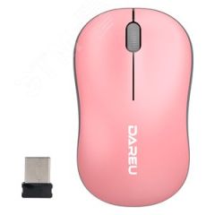 Мышь беспроводная 1200 dpi, розовый-серый Dareu LM106G Pink-Grey