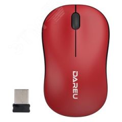 Мышь беспроводная 1200 dpi, красный-черный Dareu LM106G Red-Black