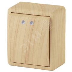Выключатель с подсветкой, 10АХ-250В, ОУ, Эра Эксперт, сосна,11-1202-11 ЭРА Б0020659