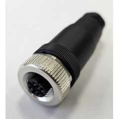 Разъем М12, 4A, гнездовой, винт, пластиковый, прямой, резьба PG7, кабельная часть СТЭЗ 185200107