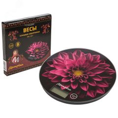 Весы кухонные электронные МА-197 до 7 кг, пурпурный ''Цветок'' Матрена 008116