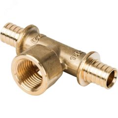 Тройник-переходник ВР 16xR 1/2 для труб из сшитого полиэтилена аксиальный STOUT SFA-0028-001612