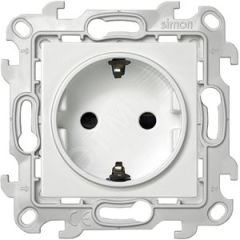 Розетка 2К+З Schuko со штор, белый Simon 2450432-030