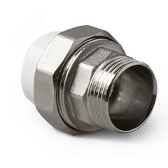 Соединение разборное 32 х 1 1/4' НР полипропиленовое PPR белое PRO AQUA PA21019