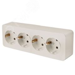 Розетка четырехместная с/з 250В 10А серия София слоновая кость STEKKER STEKKER MST16-14-04 49505