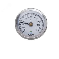 Термометр аксиальный, биметаллический накладной, 0 град.c до 120 град.c, 63мм MVI ATS.63120.52