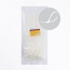 Хомут нейлоновый многоразовый 8x300мм, белый (100шт в упак) STEKKER NYCT80-300