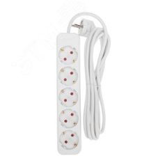 Удлинитель STANDARD 5 гнезд, 3 м, 3х1,0 мм2, с/з, белый REXANT 13-4029