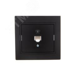 MIRA Розетка телефонная евро чёрный бархат со вставкой (10шт/120шт) Lezard 701-4242-137