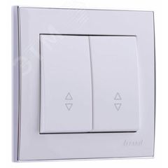 RAIN Выключатель проходной двойной белая с боковойвставкой хром Lezard 703-0225-106