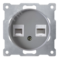 Розетка двойная телефон/компьютер RJ11/RJ45 кат.5e, цвет серый (серия Florence) OneKeyElectro 2172840