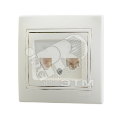 MIRA Розетка двойная телефонная RJ11 бежевая Lezard 701-0303-138