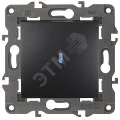 Выключатель с подсветкой, 10АХ-250В, Эра Elegance, антрацит,14-1102-05 ЭРА Б0034219