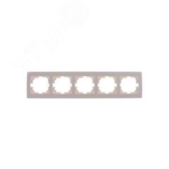 Рамка RAIN пятерная горизонтальная жемчужно-белый перламутр с боковой вставкой Lezard 703-3030-150