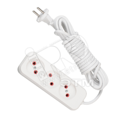 Удлинитель 3 розетки шнур 3м без заземления Lezard 720-0303-303