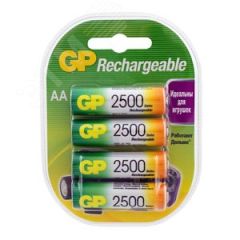 Аккумулятор перезаряжаемый GP 250AAHC AA, емкость 2450 мАч - 4 шт. в клемшеле GP 8714