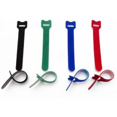 Хомут для кабеля. липучка с мягкой застежкой. 180x15 мм. черный (10 шт.) Hyperline 397495