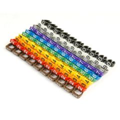 Маркеры (клипсы) на кабель, защелкивающиеся D 6-7мм, '0'-'9', 10 цветов (100 шт.) Cabeus MR-67