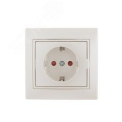 Мира Розетка с защитой от детей  жемчужно-белая   металлик Lezard 701-3030-124