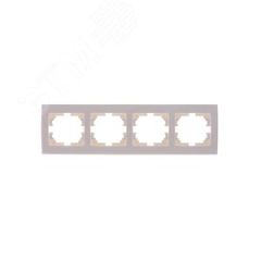 Рамка RAIN 4-ая горизонтальная жемчужно-белый перламутр с боковой вставкой Lezard 703-3030-149