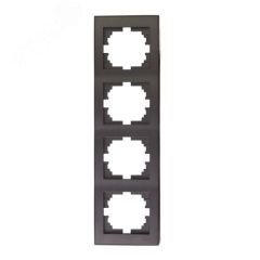 Рамка RAIN 4-ая вертикальная черный графит матовый Lezard 703-4141-154