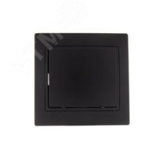 MIRA Розетка с/з с крышкой керамика чёрный бархат со вставкой (10шт/120шт) Lezard 701-4242-123