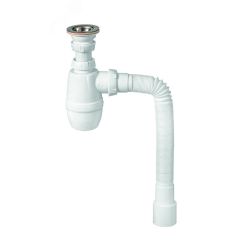 Сифон МИНОР для раковины с выпуском 1'1/4 х 40 мм с гофротрубой L800 мм 40 х 40/50 мм WIRQUIN 30718050