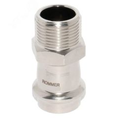 Соединитель нержавеющая сталь 28 х 3/4' НР, пресс Rommer RSS-0021-002834