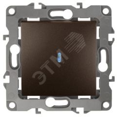 Выключатель с подсветкой, 10АХ-250В, Эра12, бронза,12-1102-13 ЭРА Б0019281