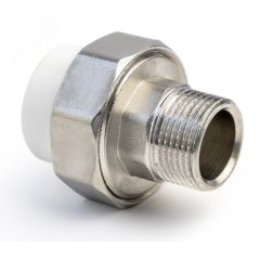 соединение разборное 25 х 3/4' нр полипропиленово ppr белое, усиленное PRO AQUA PA21014S