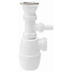 Сифон МИНОР для мойки с выпуском 1'1/2 х 40 мм с отводом для стиральной или посудомоечной машины WIRQUIN 30718032