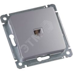 MASTER Розетка телефонная скрытой установки, в рамку, серебро HEGEL РСТ-400-06