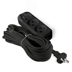 Удлинитель UNIVersal У6-639 М ПВС 2*0,75 3гн. б/з 5м (еврослот) черный Универсал 2006